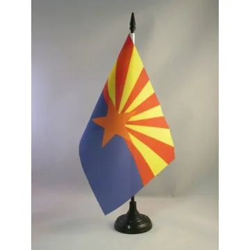 DRAPEAU DE TABLE ARIZONA 21x14cm - PETIT DRAPEAUX DE BUREAU ETAT AMÉRICAIN - USA - ETATS-UNIS 14 x 21 cm