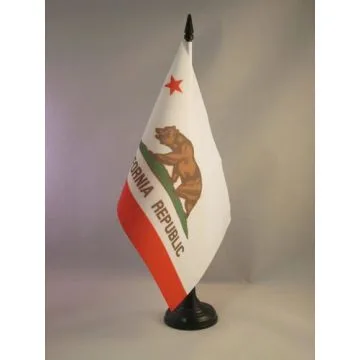 DRAPEAU DE TABLE CALIFORNIE 21x14cm - PETIT DRAPEAUX DE BUREAU CALIFORNIEN - ETAT AMÉRICAIN - USA - ETATS-UNIS 14 x 21 cm