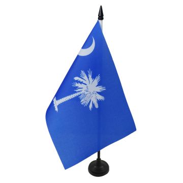 DRAPEAU DE TABLE CAROLINE DU SUD 21x14cm - PETIT DRAPEAUX DE BUREAU ETAT AMÉRICAIN - USA - ETATS-UNIS 14 x 21 cm