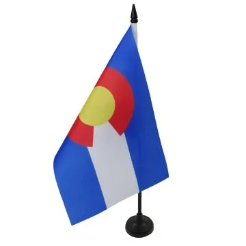DRAPEAU DE TABLE COLORADO 21x14cm - PETIT DRAPEAUX DE BUREAU ETAT AMÉRICAIN - USA - ETATS-UNIS 14 x 21 cm