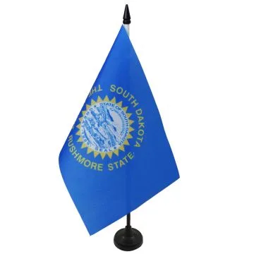 DRAPEAU DE TABLE DAKOTA DU SUD 21x14cm - PETIT DRAPEAUX DE BUREAU ETAT AMÉRICAIN - USA - ETATS-UNIS 14 x 21 cm