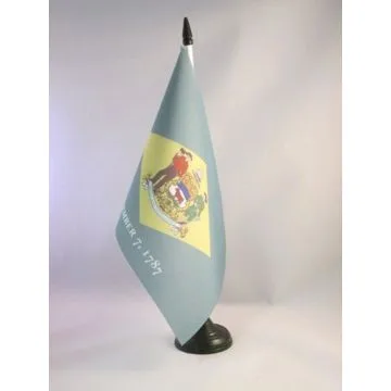 DRAPEAU DE TABLE DELAWARE 21x14cm - PETIT DRAPEAUX DE BUREAU ETAT AMÉRICAIN - USA - ETATS-UNIS 14 x 21 cm
