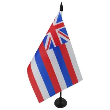 DRAPEAU DE TABLE HAWAII 21x14cm - PETIT DRAPEAUX DE BUREAU HAWAIIEN - ETAT AMÉRICAIN - USA - ETATS-UNIS 14 x 21 cm