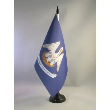 DRAPEAU DE TABLE LOUISIANE 21x14cm - PETIT DRAPEAUX DE BUREAU ETAT AMÉRICAIN - USA - ETATS-UNIS 14 x 21 cm