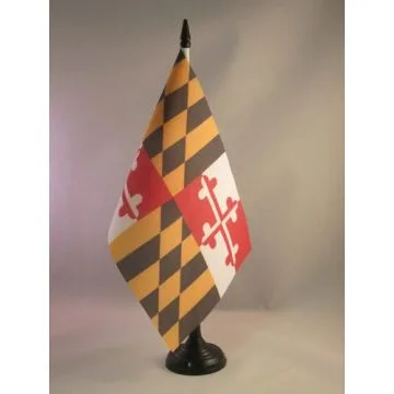 DRAPEAU DE TABLE MARYLAND 21x14cm - PETIT DRAPEAUX DE BUREAU ETAT AMÉRICAIN - USA - ETATS-UNIS 14 x 21 cm