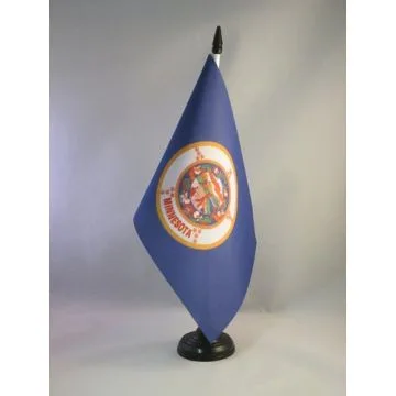 DRAPEAU DE TABLE MINNESOTA 21x14cm - PETIT DRAPEAUX DE BUREAU ETAT AMÉRICAIN - USA - ETATS-UNIS 14 x 21 cm