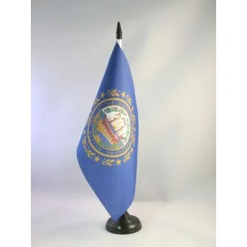 DRAPEAU DE TABLE NEW HAMPSHIRE 21x14cm - PETIT DRAPEAUX DE BUREAU ETAT AMÉRICAIN - USA - ETATS-UNIS 14 x 21 cm