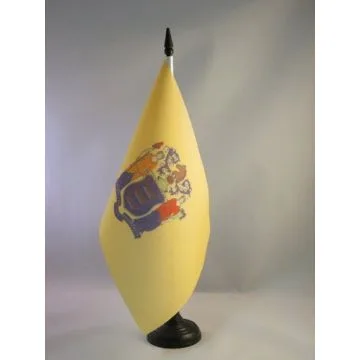 DRAPEAU DE TABLE NEW JERSEY 21x14cm - PETIT DRAPEAUX DE BUREAU ETAT AMÉRICAIN - USA - ETATS-UNIS 14 x 21 cm