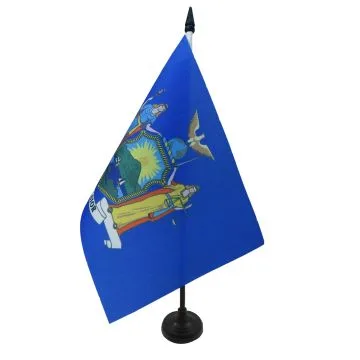 DRAPEAU DE TABLE NEW YORK 21x14cm - PETIT DRAPEAUX DE BUREAU NEW YORKAIS - ETAT AMÉRICAIN - USA - ETATS-UNIS 14 x 21 cm