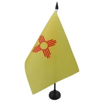 DRAPEAU DE TABLE NOUVEAU-MEXIQUE 21x14cm - PETIT DRAPEAUX DE BUREAU ETAT AMÉRICAIN - USA - ETATS-UNIS 14 x 21 cm