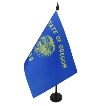 DRAPEAU DE TABLE OREGON 21x14cm - PETIT DRAPEAUX DE BUREAU ETAT AMÉRICAIN - USA - ETATS-UNIS 14 x 21 cm