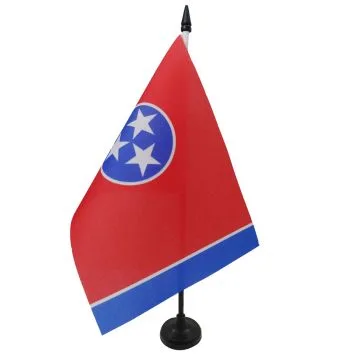 DRAPEAU DE TABLE TENNESSEE 21x14cm - PETIT DRAPEAUX DE BUREAU ETAT AMÉRICAIN - USA - ETATS-UNIS 14 x 21 cm