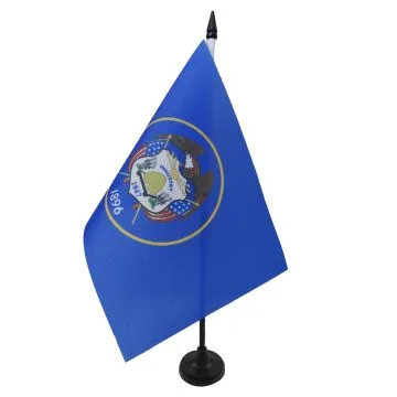 DRAPEAU DE TABLE UTAH 21x14cm - PETIT DRAPEAUX DE BUREAU ETAT AMÉRICAIN - USA - ETATS-UNIS 14 x 21 cm