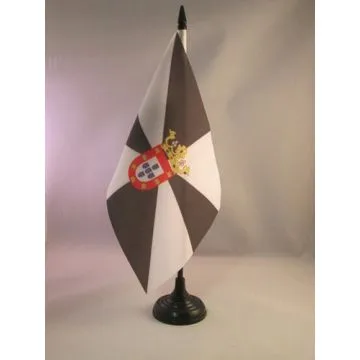 DRAPEAU DE TABLE CEUTA 21x14cm - PETIT DRAPEAUX DE BUREAU ESPAGNOL - ESPAGNE 14 x 21 cm