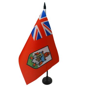 DRAPEAU DE TABLE BERMUDES 21x14cm - PETIT DRAPEAUX DE BUREAU DES BERMUDES 14 x 21 cm