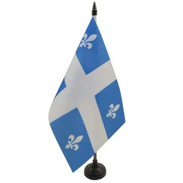 DRAPEAU DE TABLE QUÉBEC 21x14cm - PETIT DRAPEAUX 14 x 21 cm QUÉBÉCOIS - CANADA - Bureau