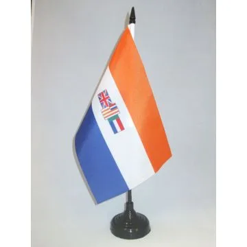 DRAPEAU DE TABLE AFRIQUE DU SUD ANCIEN 21x14cm - PETIT DRAPEAUX DE BUREAU SUD AFRICAIN 14 x 21 cm