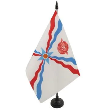 DRAPEAU DE TABLE ASSYRIE 21x14cm - PETIT DRAPEAUX DE BUREAU ASSYRIEN 14 x 21 cm