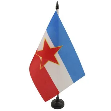 DRAPEAU DE TABLE YOUGOSLAVIE 21x14cm - PETIT DRAPEAUX DE BUREAU YOUGOSLAVE 14 x 21 cm