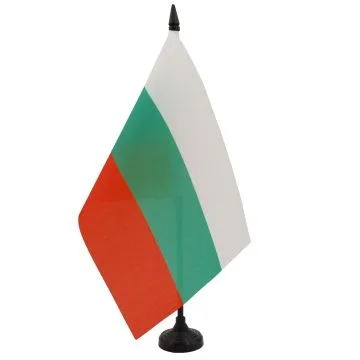 DRAPEAU DE TABLE BULGARIE 21x14cm - PETIT DRAPEAUX DE BUREAU BULGARE 14 x 21 cm