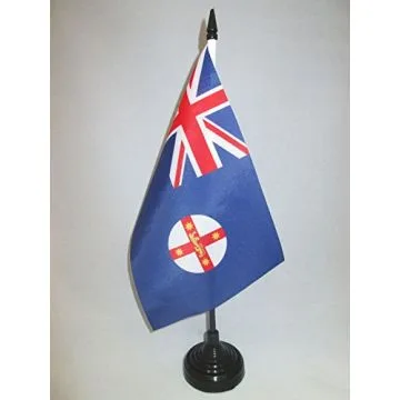 DRAPEAU DE TABLE NOUVELLE-GALLES DU SUD 21x14cm - PETIT DRAPEAUX DE BUREAU AUSTRALIEN - AUSTRALIE 14 x 21 cm