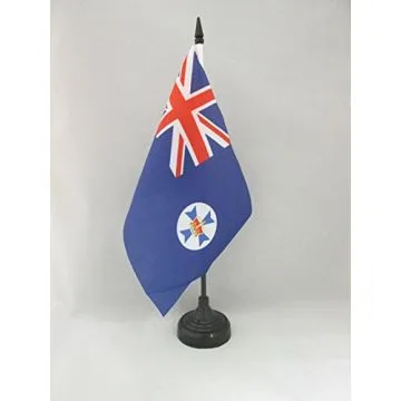 DRAPEAU DE TABLE QUEENSLAND 21x14cm - PETIT DRAPEAUX DE BUREAU AUSTRALIEN - AUSTRALIE 14 x 21 cm