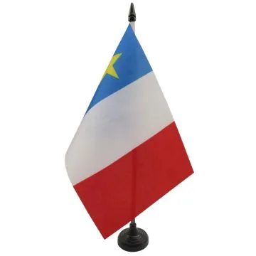 DRAPEAU DE TABLE ACADIE 21x14cm - PETIT DRAPEAUX DE BUREAU ACADIEN - CANADA 14 x 21 cm