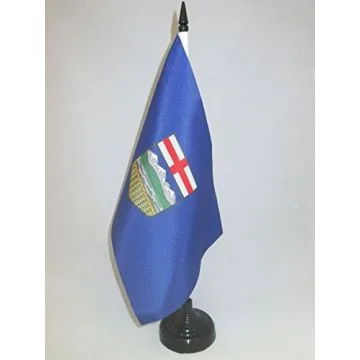DRAPEAU DE TABLE ALBERTA 21x14cm - PETIT DRAPEAUX DE BUREAU CANADIEN - CANADA 14 x 21 cm
