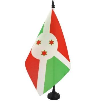 DRAPEAU DE TABLE BURUNDI 21x14cm - PETIT DRAPEAUX DE BUREAU BURUNDAIS 14 x 21 cm
