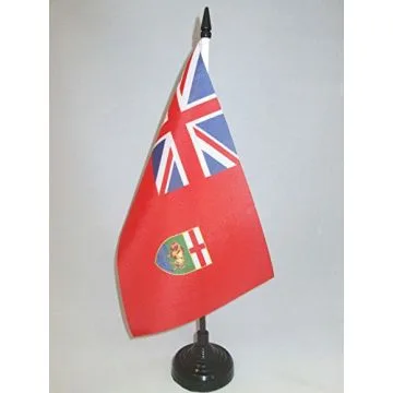 DRAPEAU DE TABLE MANITOBA 21x14cm - PETIT DRAPEAUX DE BUREAU CANADIEN - CANADA 14 x 21 cm