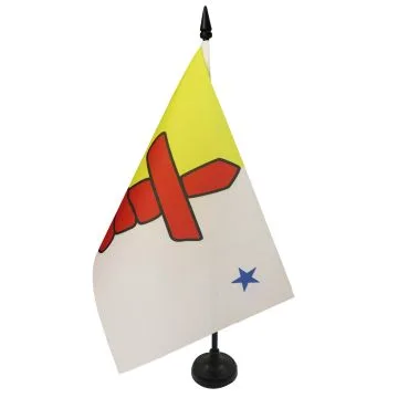 DRAPEAU DE TABLE NUNAVUT 21x14cm - PETIT DRAPEAUX DE BUREAU CANADIEN - CANADA 14 x 21 cm