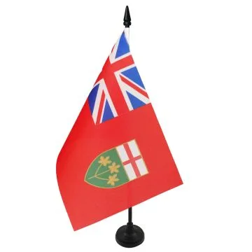 DRAPEAU DE TABLE ONTARIO 21x14cm - PETIT DRAPEAUX DE BUREAU CANADIEN - CANADA 14 x 21 cm