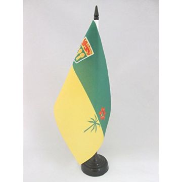 DRAPEAU DE TABLE SASKATCHEWAN 21x14cm - PETIT DRAPEAUX DE BUREAU CANADIEN - CANADA 14 x 21 cm