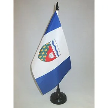 DRAPEAU DE TABLE TERRITOIRES DU NORD-OUEST 21x14cm - PETIT DRAPEAUX DE BUREAU CANADIEN - CANADA 14 x 21 cm