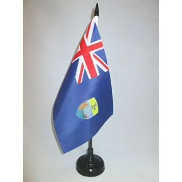 DRAPEAU DE TABLE SAINT-HÉLÈNE 21x14cm - PETIT DRAPEAUX DE BUREAU BRITANNIQUE 14 x 21 cm