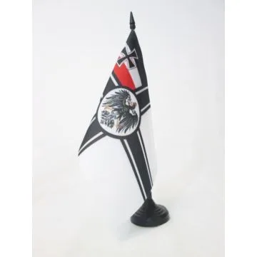 DRAPEAU DE TABLE ALLEMAGNE WWI 21x14cm - PETIT DRAPEAUX DE BUREAU ALLEMAND DE GUERRE 14 x 21 cm