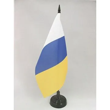 DRAPEAU DE TABLE CANARIES SANS ÉCUSSON 21x14cm - PETIT DRAPEAUX DE BUREAU DE CANARIAS - ESPAGNE 14 x 21 cm