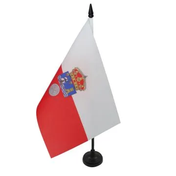 DRAPEAU DE TABLE CANTABRIE 21x14cm - PETIT DRAPEAUX DE BUREAU DE CANTABRIA - ESPAGNE 14 x 21 cm