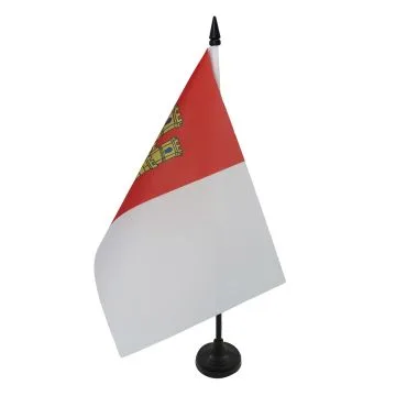 DRAPEAU DE TABLE CASTILLE-LA-MANCHE 21x14cm - PETIT DRAPEAUX DE BUREAU DE CASTILLA LA MANCHA - ESPAGNE 14 x 21 cm