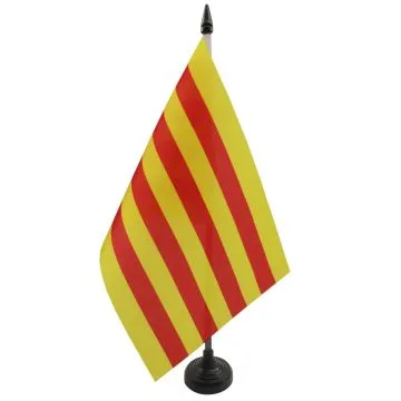 DRAPEAU DE TABLE CATALOGNE 21x14cm - PETIT DRAPEAUX 14 x 21 cm CATALAN - Bureau