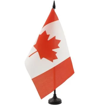 DRAPEAU DE TABLE CANADA 21x14cm - PETIT DRAPEAUX DE BUREAU CANADIEN 14 x 21 cm