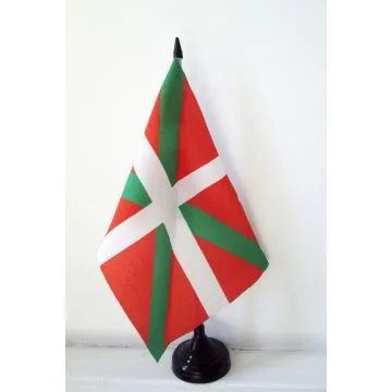 DRAPEAU DE TABLE PAYS BASQUE 21x14cm - PETIT DRAPEAUX 14 x 21 cm BASQUE - Bureau
