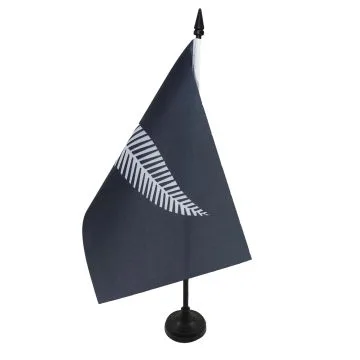 DRAPEAU DE TABLE NOUVELLE-ZÍ?LANDE ALL BLACK 21x14cm - PETIT DRAPEAUX DE BUREAU NÍ?O-ZÍ?LANDAIS - RUGBY 14 x 21 cm