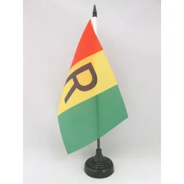 DRAPEAU DE TABLE RWANDA ANCIEN 1962-2001 21x14cm - PETIT DRAPEAUX DE BUREAU RWANDAIS 14 x 21 cm