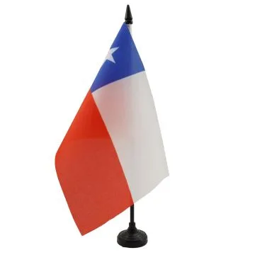 DRAPEAU DE TABLE CHILI 21x14cm - PETIT DRAPEAUX DE BUREAU CHILIEN 14 x 21 cm