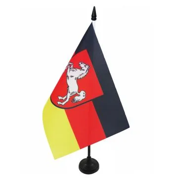 DRAPEAU DE TABLE BASSE-SAXE 21x14cm - PETIT DRAPEAUX DE BUREAU NIEDERSACHSEN - LAND ALLEMAGNE 14 x 21 cm