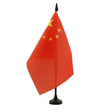 DRAPEAU DE TABLE CHINE 21x14cm - PETIT DRAPEAUX DE BUREAU CHINOIS 14 x 21 cm