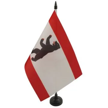 DRAPEAU DE TABLE BERLIN 21x14cm - PETIT DRAPEAUX DE BUREAU BERLINOIS - ALLEMAGNE 14 x 21 cm