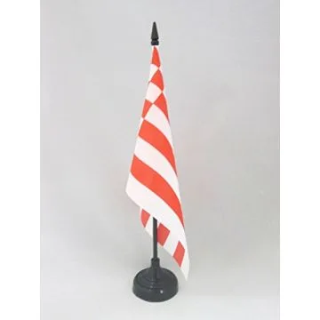 DRAPEAU DE TABLE BRÊME 21x14cm - PETIT DRAPEAUX DE BUREAU BREMEN - LAND ALLEMAGNE 14 x 21 cm