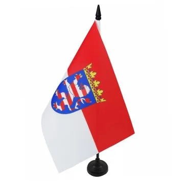 DRAPEAU DE TABLE HESSE 21x14cm - PETIT DRAPEAUX DE BUREAU HESSEN - LAND ALLEMAGNE 14 x 21 cm
